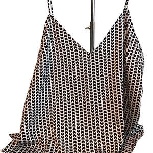 A New Day Women's Dark Brown Dot Pattern Matte Satin Cami - Size XL - NWT